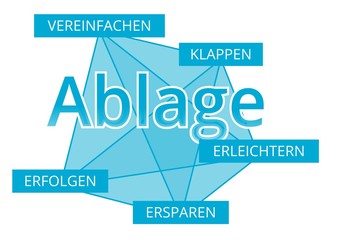Ablage - Begriffe verbinden, Farbe blau