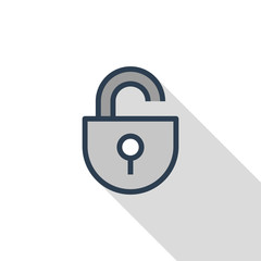 Padlock Flat Icon Concept