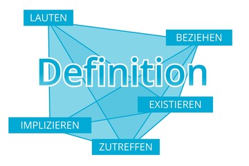 Definition - Begriffe verbinden, Farbe blau