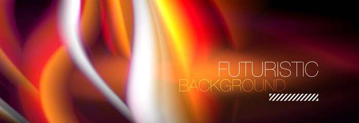 Fluid color neon wave lines background, neon liquid color futuristic paint template