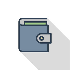 Wallet Flat Icon Concept