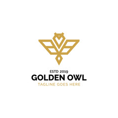 Golden Owl Logo Design Inspiration