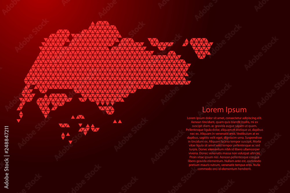 Poster singapore map abstract schematic from red triangles repeating pattern geometric background with node