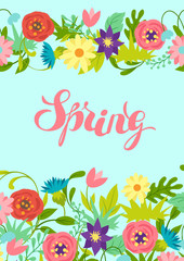 Background with spring flowers.