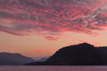 Beautiful sunset on the sea in summer