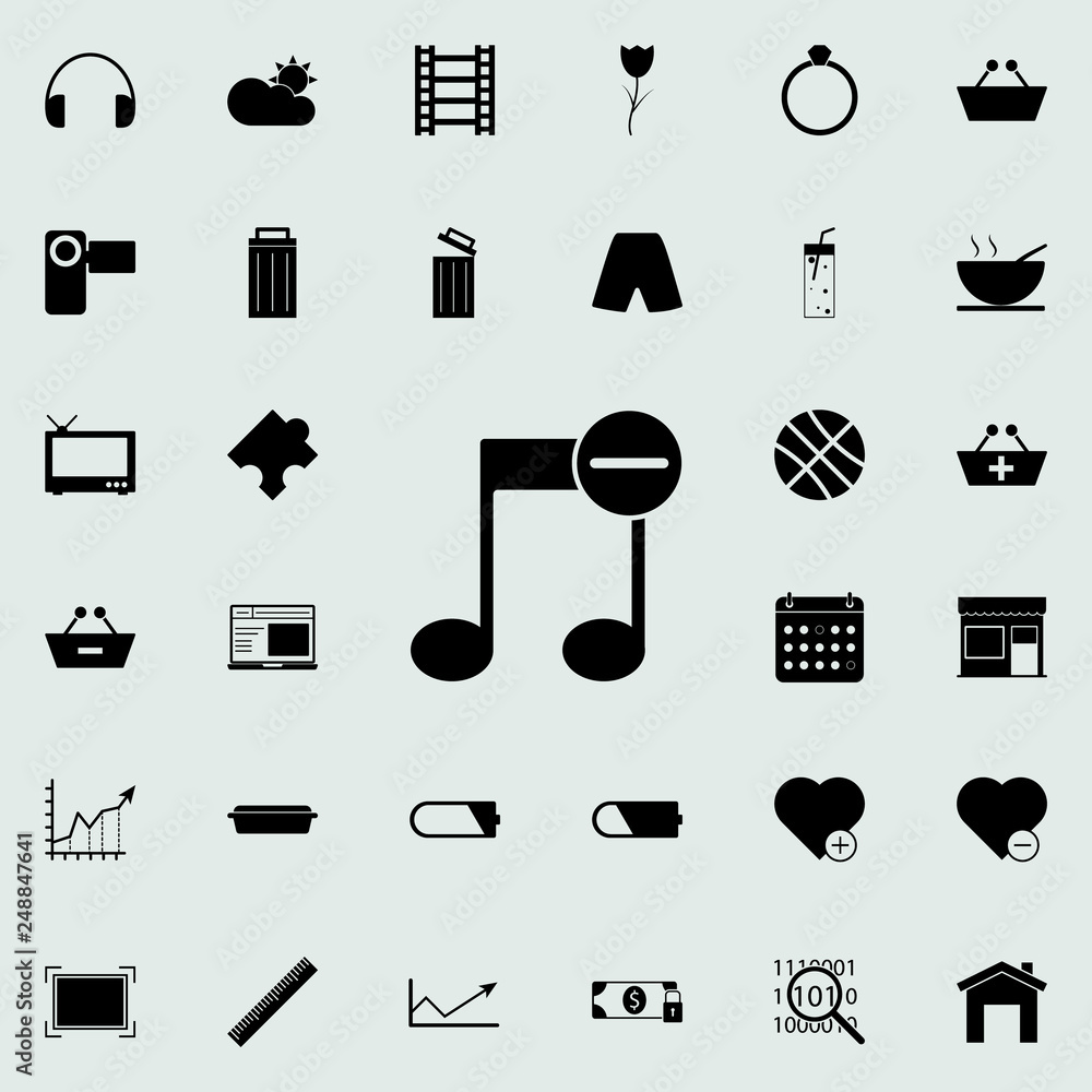 Poster music minus icon. web icons universal set for web and mobile on white background