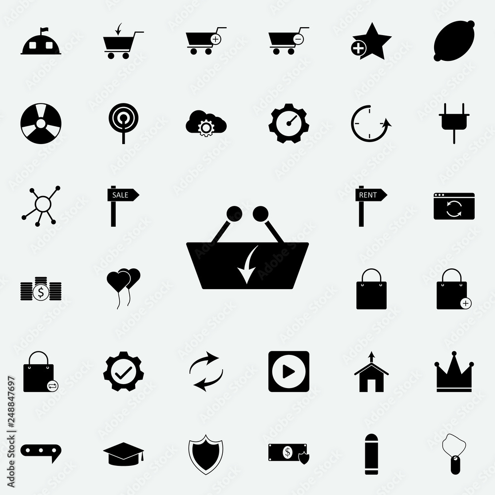 Aufkleber download store cart icon. web icons universal set for web and mobile on white background