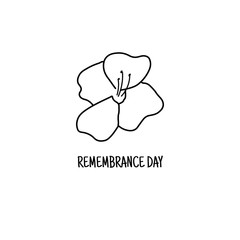 Creative illustration,poster or banner of remembrance day of Canada with poppy flowers background.