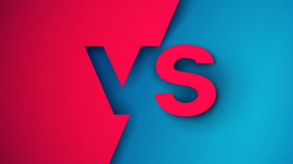 Versus logo vs letters in paper cut style. Design composition for various competition, battle or match. Vector illustration.