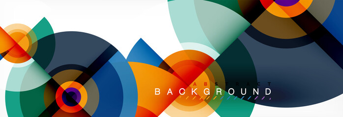 Circle geometric composition abstract background design, cover, template, brochure, flyer.