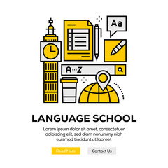 LANGUAGE SCHOOL BANNER CONCEPT