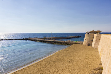 Gallipoli, a beautiful beach in the city. Puglia, Italy © staraldo