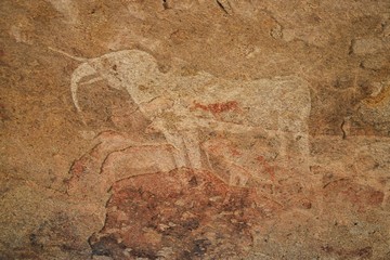 Felsmalereien auf der Farm Ameib im Erongo Gebirge in Namibia