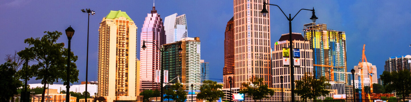 Illuminated Midtown In Atlanta, USA At Night