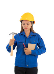 asian engineer women in industry inspection.