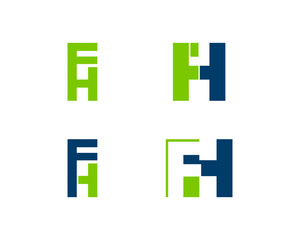 Obraz premium Set of Initial Letter FH Logo Template Design