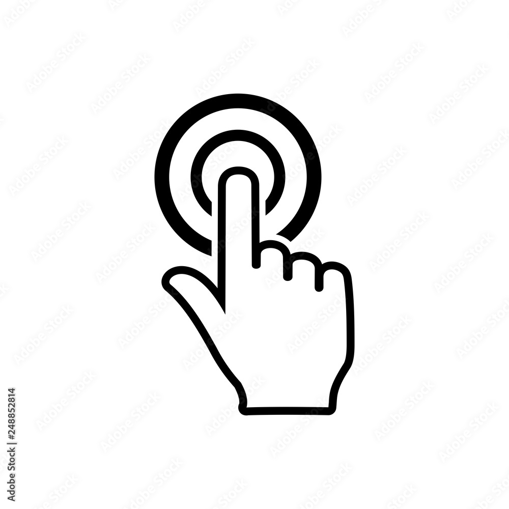 Poster hand cursor click icon symbol