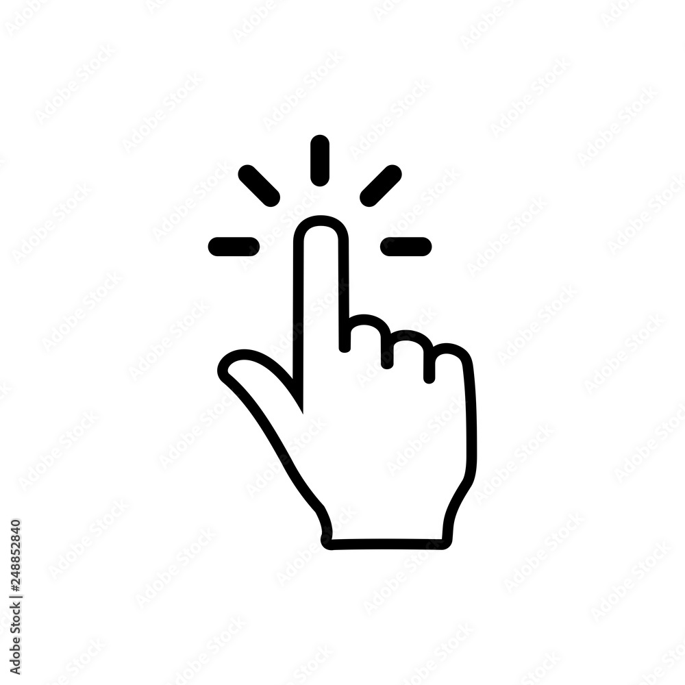Poster hand cursor click icon symbol