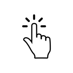 Hand cursor click icon symbol