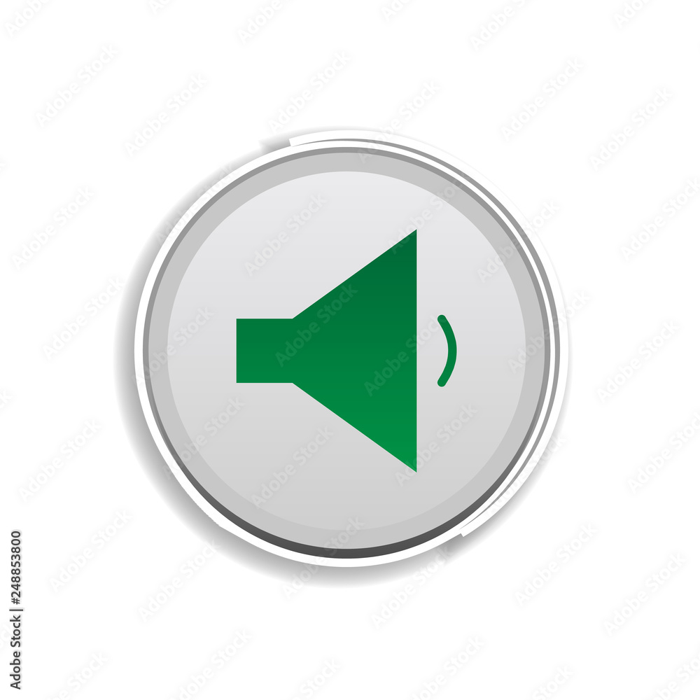 Poster audio button colored sticker icon. elements of music player in color icons. simple icon for websites