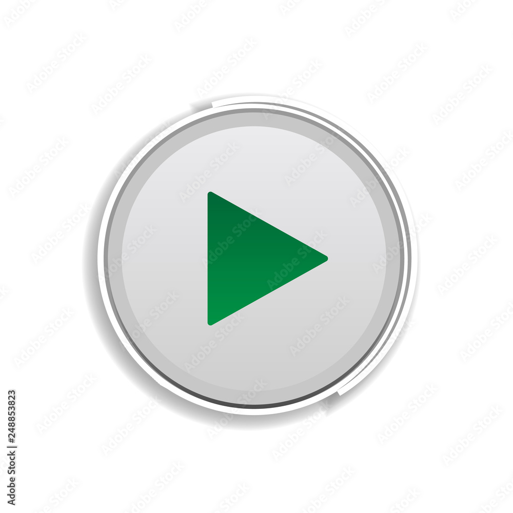 Aufkleber play button colored sticker icon. elements of music player in color icons. simple icon for websites,