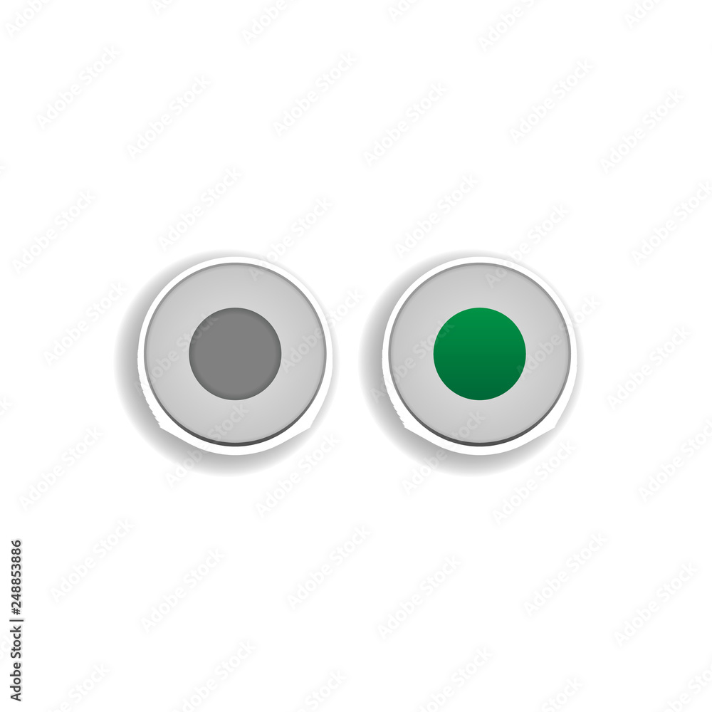 Poster power button colored sticker icon. elements of music player in color icons. simple icon for websites
