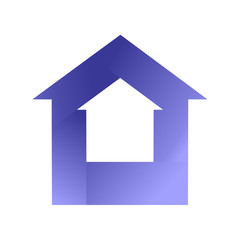 house logo, silhouette house in house logo with gradation