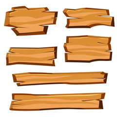 Cartoon wood planks on a white background