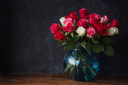 Beautiful roses in vase