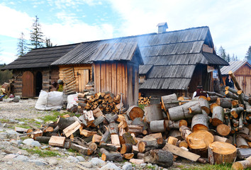 Traditional polish mountain hut.