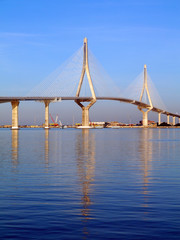 Fototapeta premium Puente de la Constitucion, called La Pepa, in the bay of Cadiz, Andalusia. Spain. Europe