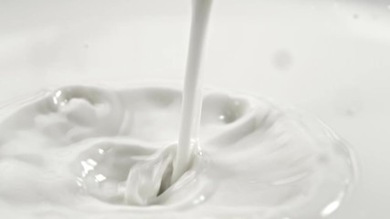 Pouring fresh milk in super slow motion, shooted with high speed cinema camera at 1000fps, 4K.