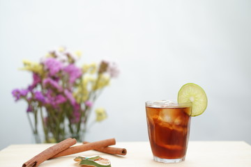 herbal tea with mint and lemon
