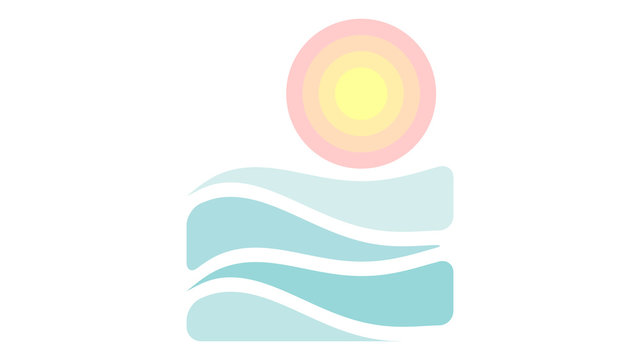 Beach icon vector design. Beach logo