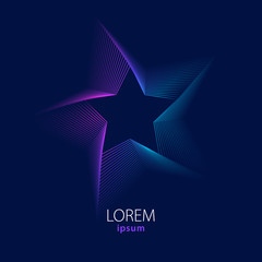 Blended colorful lines background - star shape.