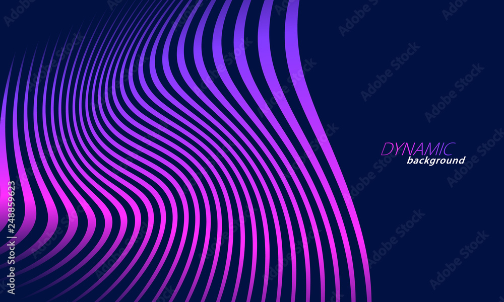 Wall mural abstract wavy lines colorful background. vector illustration.