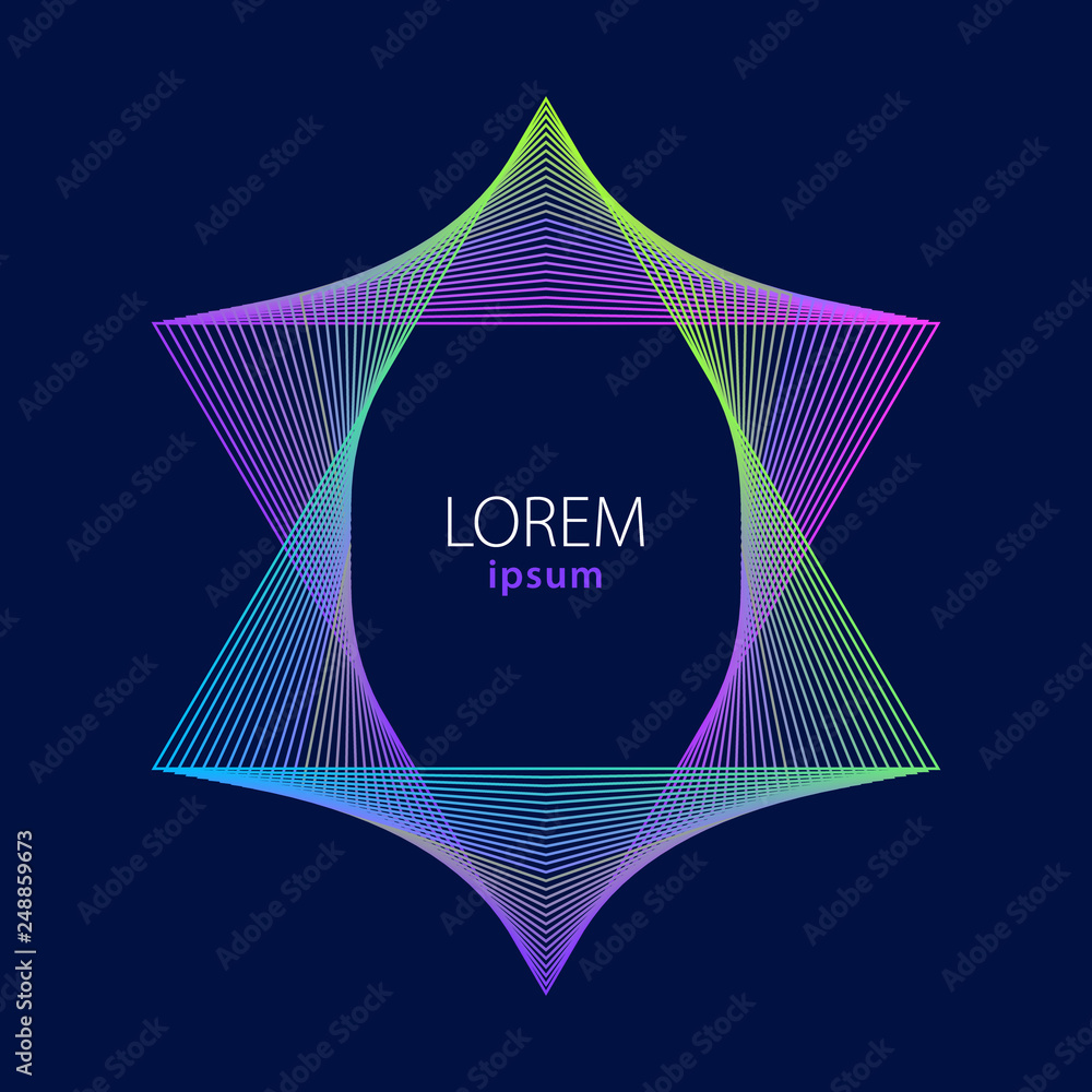 Wall mural blended colorful lines abstract geometric vector background.