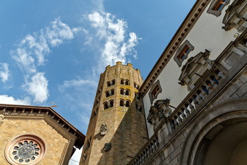 Beautiful view ancient buildings near the Cathedral of Orvieto (Duomo di Orvieto), Umbria, Italy
