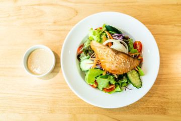 fried salmon salad