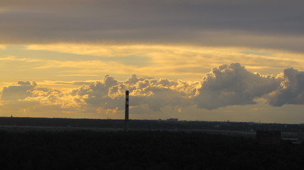 Obraz premium sunset over field