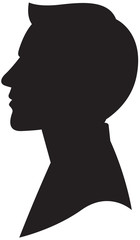 Male portrait profile black silhouette on white background vector illustration