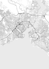 Vector city map of Istanbul in black and white