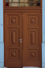 brown wooden door