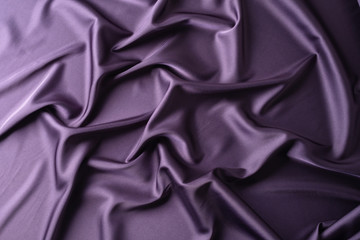 Texture, background. template. Silk fabric Violet, Violet silk drapery