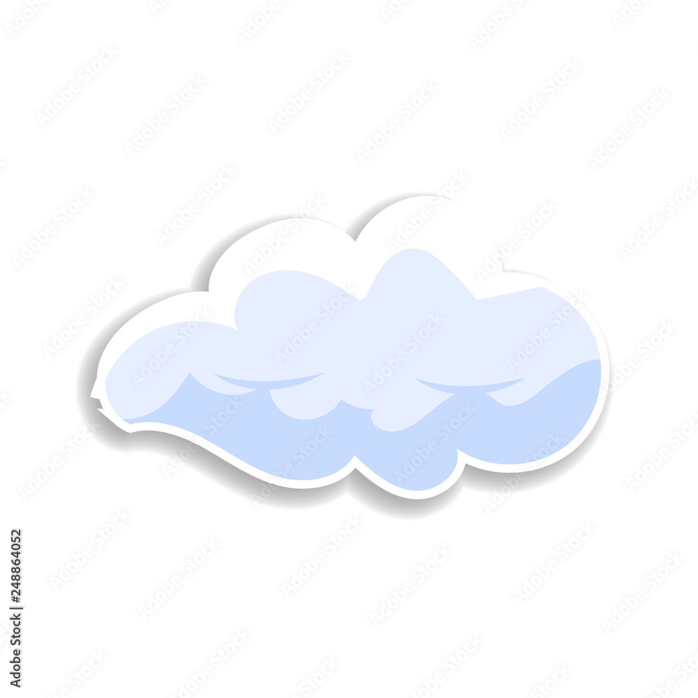 Poster 3d clouds flat illustration sticker icon. elements of clouds in color icons. simple icon for website