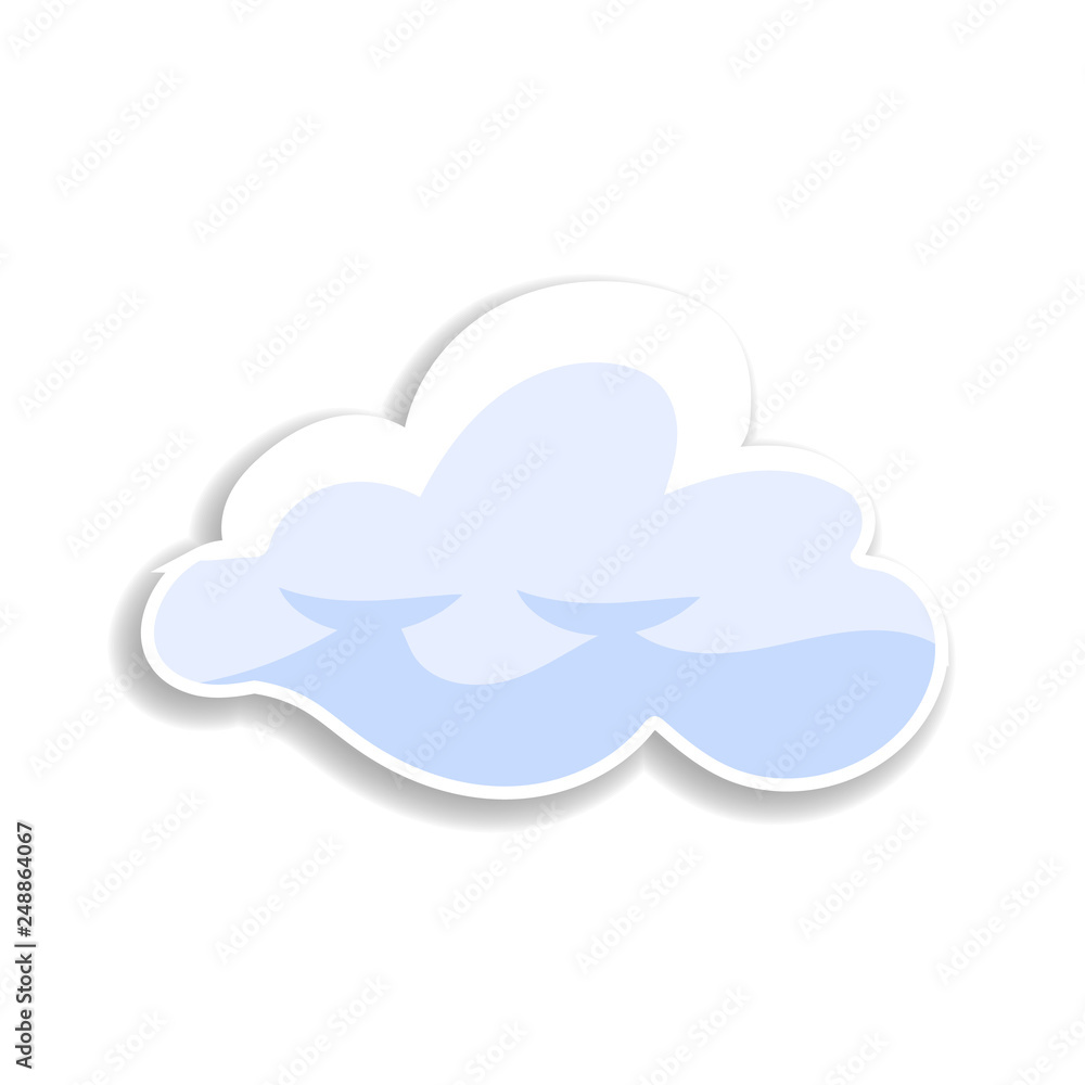 Poster 3d clouds flat illustration sticker icon. elements of clouds in color icons. simple icon for website