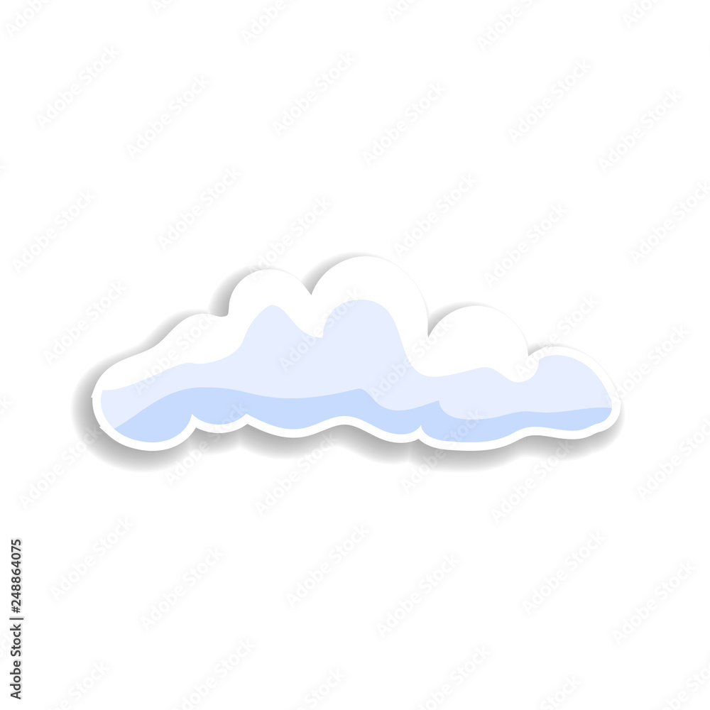 Poster 3d clouds flat illustration sticker icon. elements of clouds in color icons. simple icon for website
