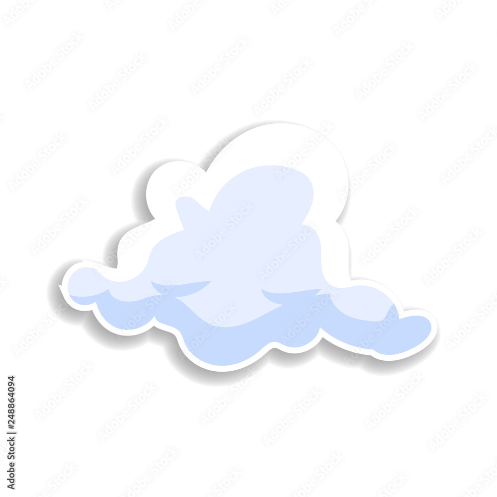 Poster 3d clouds flat illustration sticker icon. elements of clouds in color icons. simple icon for website