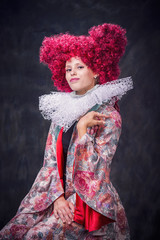 studio portrait with theatrical costume