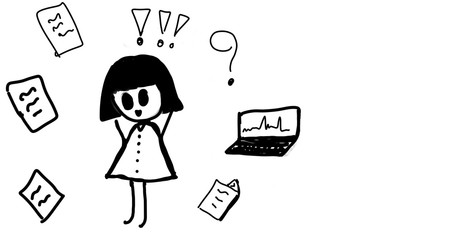 On busy day, hand drawing  on white background